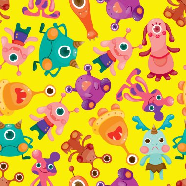 seamless monster pattern clipart