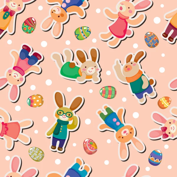 Easter rabbit and egg seamless pattern — Stock Vector