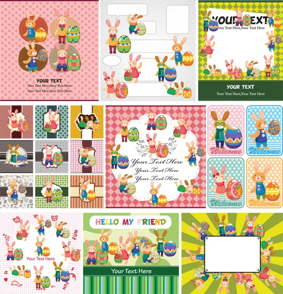 Easter rabbit and egg card — Stock Vector