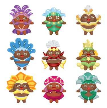 set of carnival costume clipart