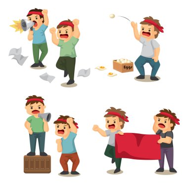 set of protest clipart