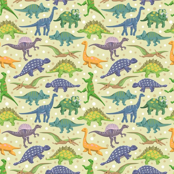 Patrón de dinosaurio sin costura — Archivo Imágenes Vectoriales