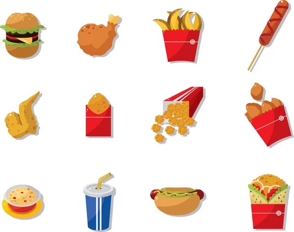 Ícone de fast food dos desenhos animados —  Vetores de Stock