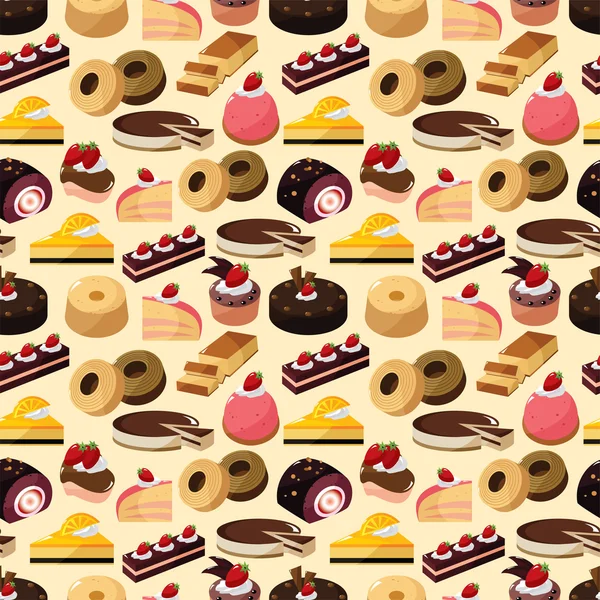Modèle de gâteau sans couture — Image vectorielle