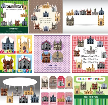 cartoon castle card clipart