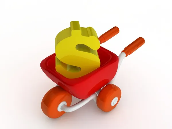 Market cart with money — Stock Photo, Image