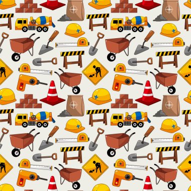 construction object seamless pattern clipart