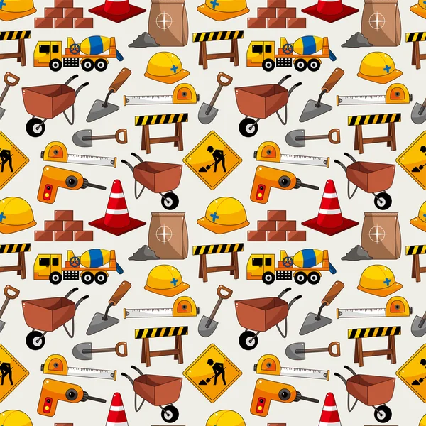 Construction object seamless pattern — Stock Vector