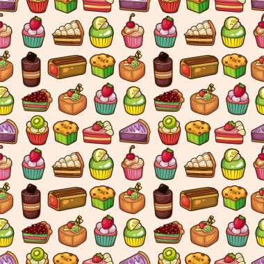 seamless cake pattern clipart