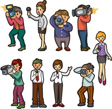 set of reporter clipart