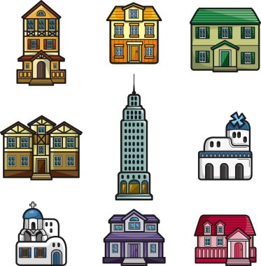 cartoon house icon clipart