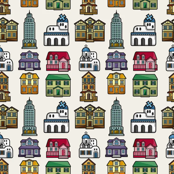 Seamless house pattern — Stock Vector