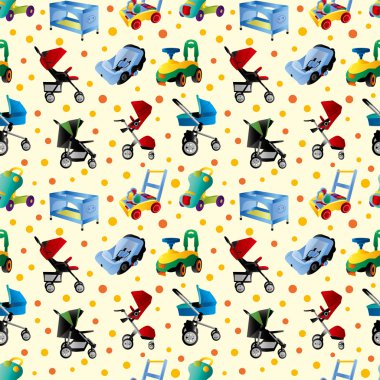 baby carriage seamless pattern clipart