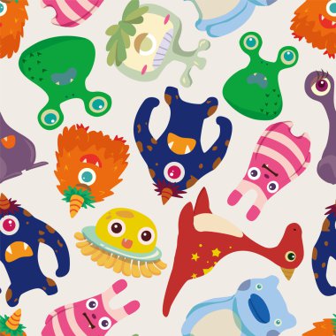 seamless monster pattern clipart