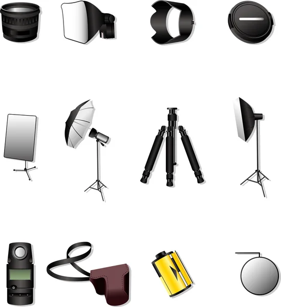 Equipamento fotográfico — Vetor de Stock