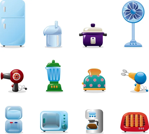 Iconen van huishoudelijke apparaten — Stockvector