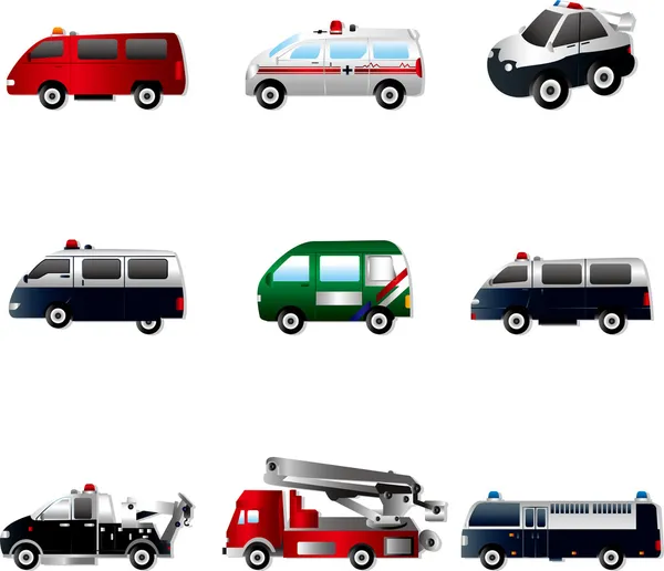 矢量插画的不同类型的车 — 图库矢量图片
