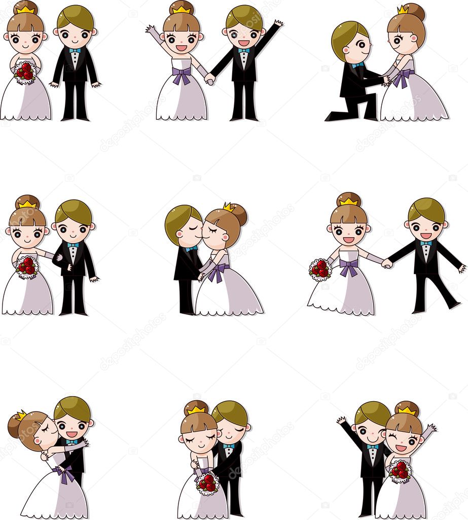 Set Of Wedding Bridegroom And Bride — Stock Vector © Mocoo2003 9461985