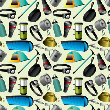 Camping seamless pattern clipart