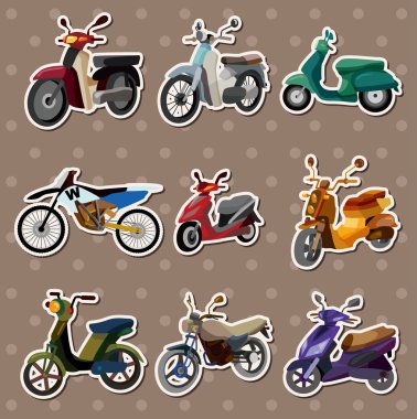 cartoon motorcycle stickers clipart