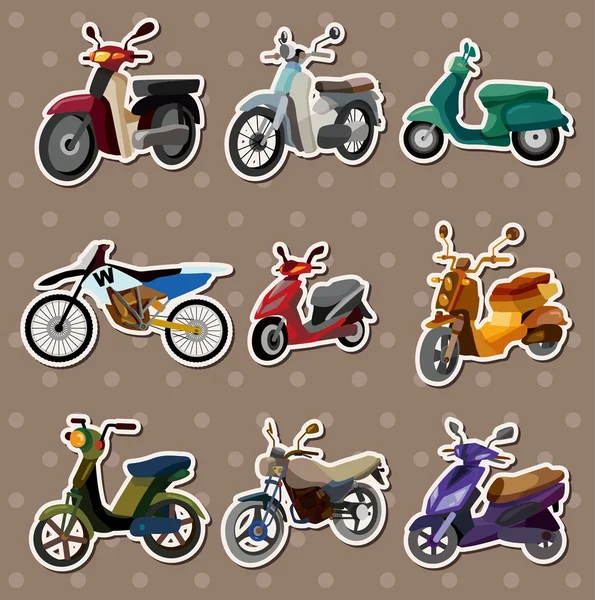 Autocollants de moto dessin animé — Image vectorielle