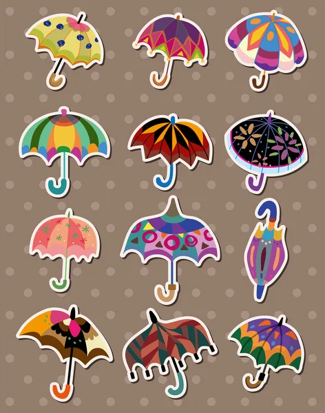Adesivos guarda-chuva — Vetor de Stock