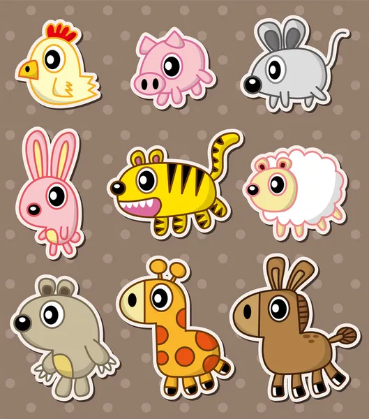 Animal stickers — Stock Vector