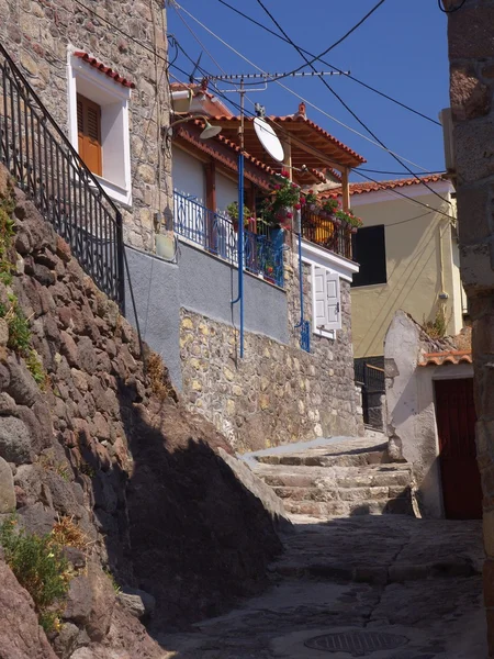 stock image Lesbos narrow street