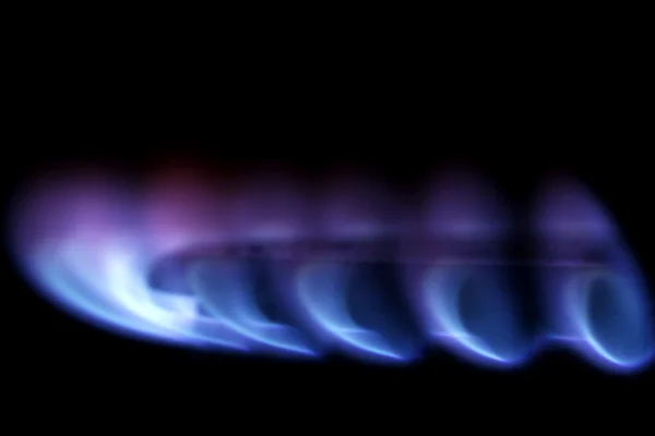 Fogão queimador de gás natural chama closeup Fotos De Bancos De Imagens