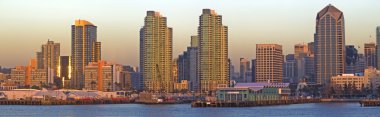 San Diego cityscape at dusk clipart