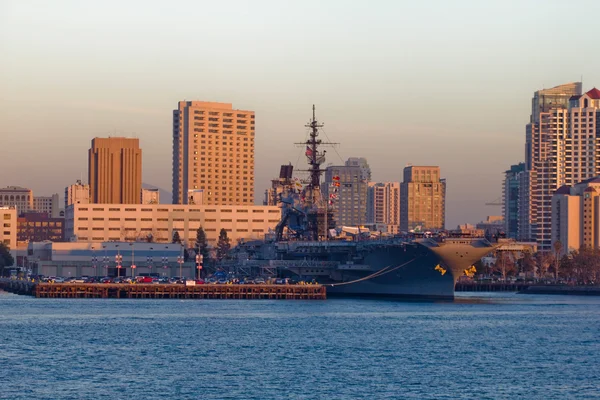 Stock image USS Midway on the harbor