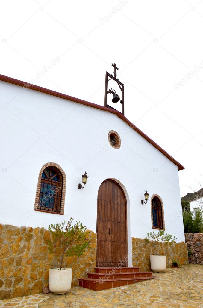 Rural church in mountain village in Spain