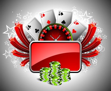 Gambling illustration with casino elements clipart