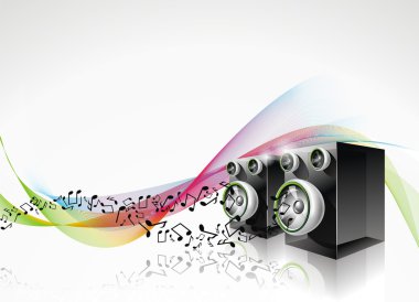 Vector illustration for a musical theme with speakers clipart