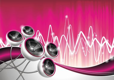 Vector illustration for a musical theme with speakers clipart