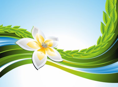 Vector background on a spring theme with flower. clipart