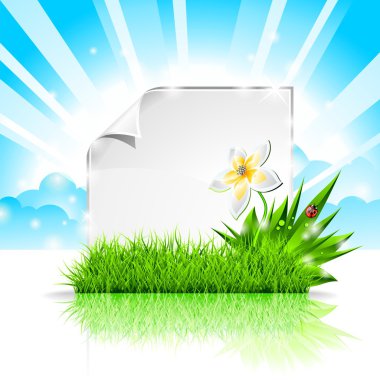 Vector background on a spring theme with flower. clipart