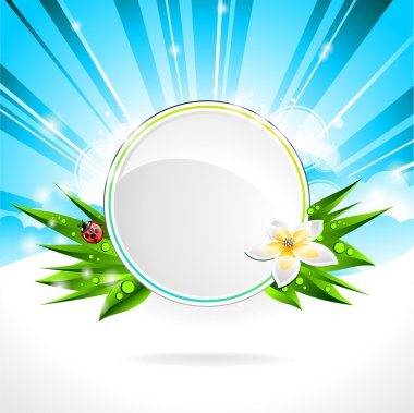 Vector background on a spring theme with flower. clipart