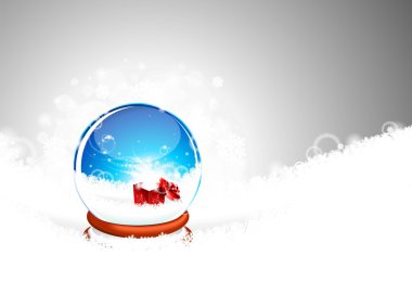 Vector illustration on a Christmas theme with snow globe against and magic clipart
