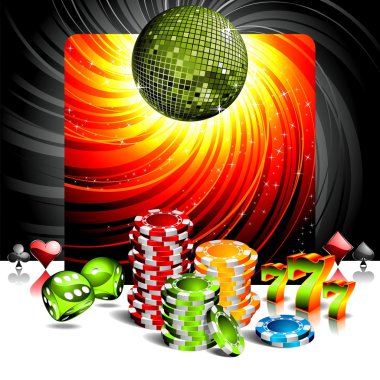 Gambling illustration with casino elements clipart