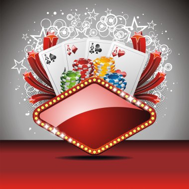 Vector gambling illustration with casino elements clipart