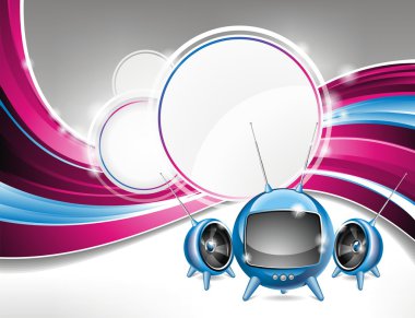 Vector illustration for a musical theme with speakers clipart