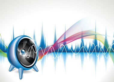 Vector illustration for a musical theme with speakers clipart