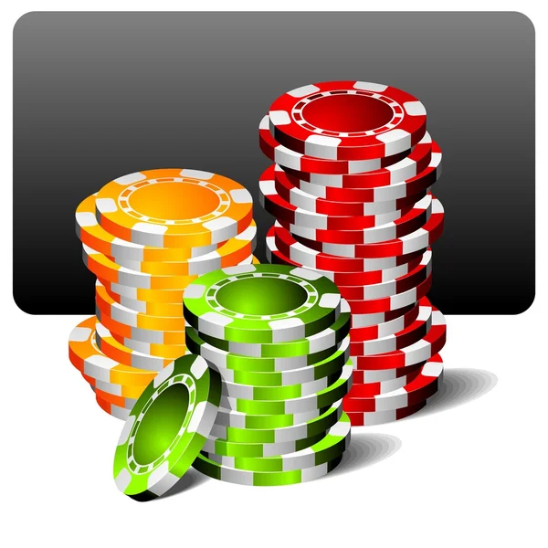 Illustrazione del gioco d'azzardo con elementi del casinò — Vettoriale Stock