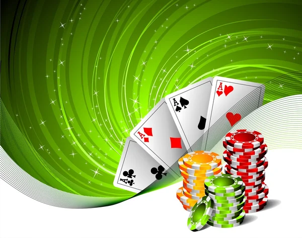 Ilustração de jogos de azar com elementos de casino — Vetor de Stock