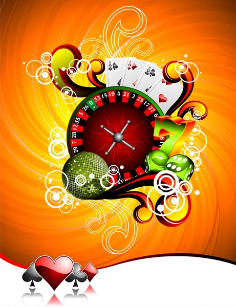 Ilustração de jogos de azar com elementos de casino —  Vetores de Stock