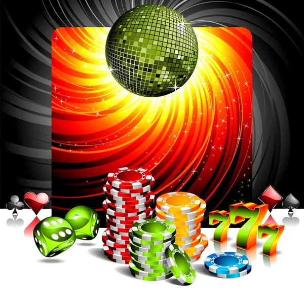 Ilustración de juego con elementos de casino — Archivo Imágenes Vectoriales