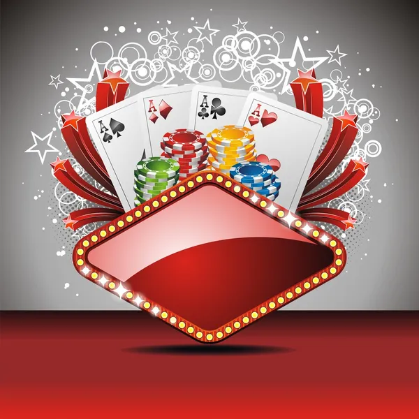 Vektor Glücksspiel Illustration mit Casino-Elementen — Stockvektor
