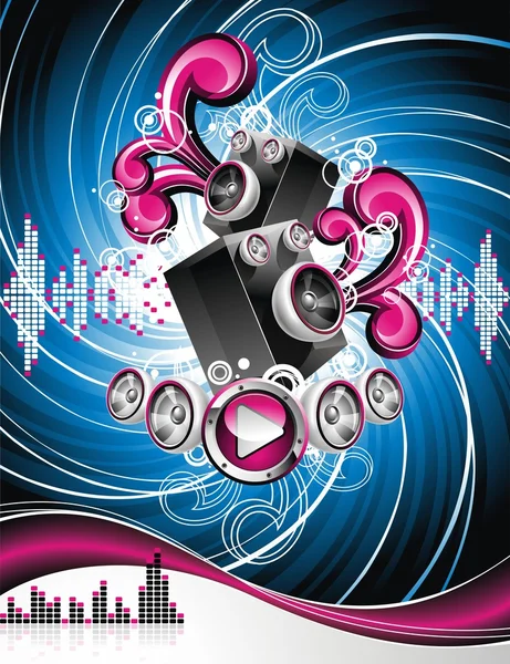 Illustration vectorielle pour un thème musical avec haut-parleurs — Image vectorielle