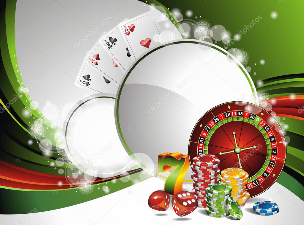 Vector gambling illustration with casino elements